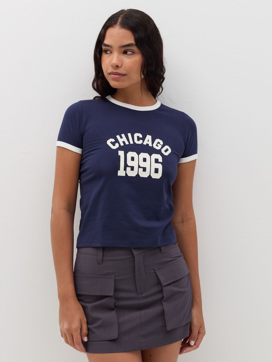 T-shirt with contrasting edging and print_0