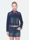 Blue slim-fit jacket in stretch cotton denim with zip_1
