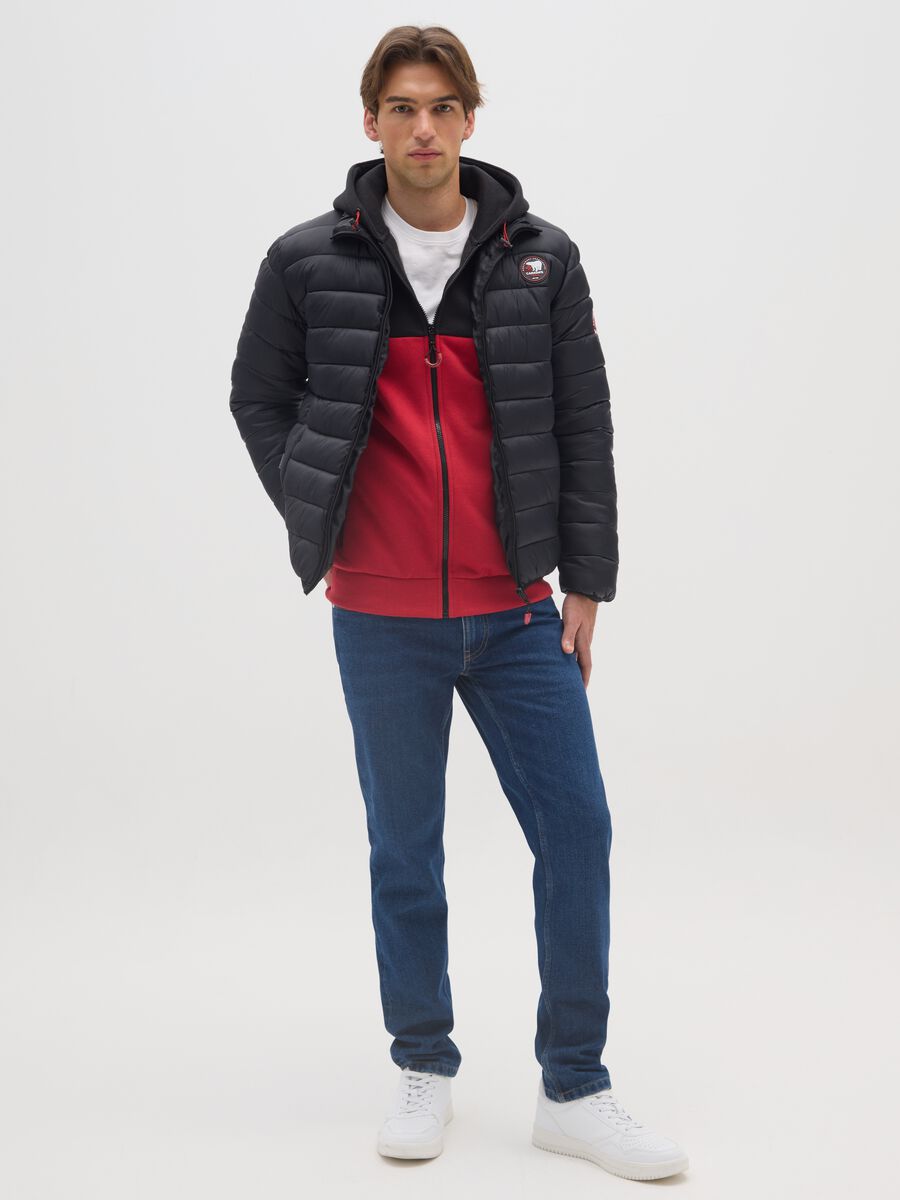 Black Padded Jacket with Zip_1