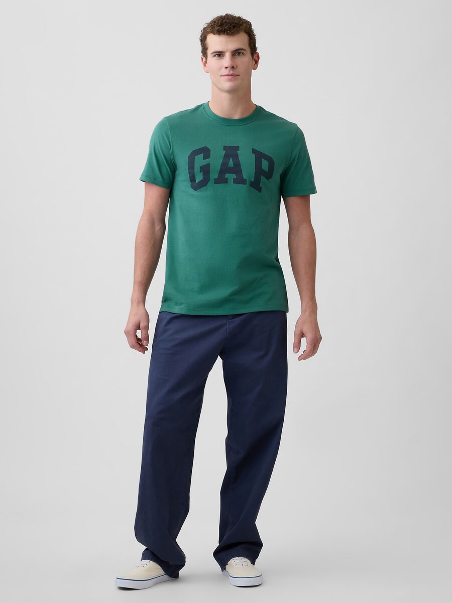 Pure Cotton Short Sleeve T-shirt with Logo_2