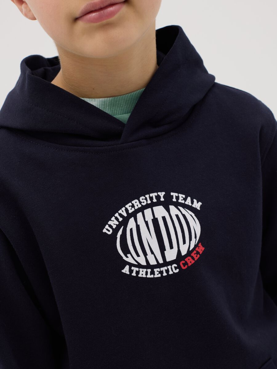 Sweatshirt with hood and "London University Team" print_3