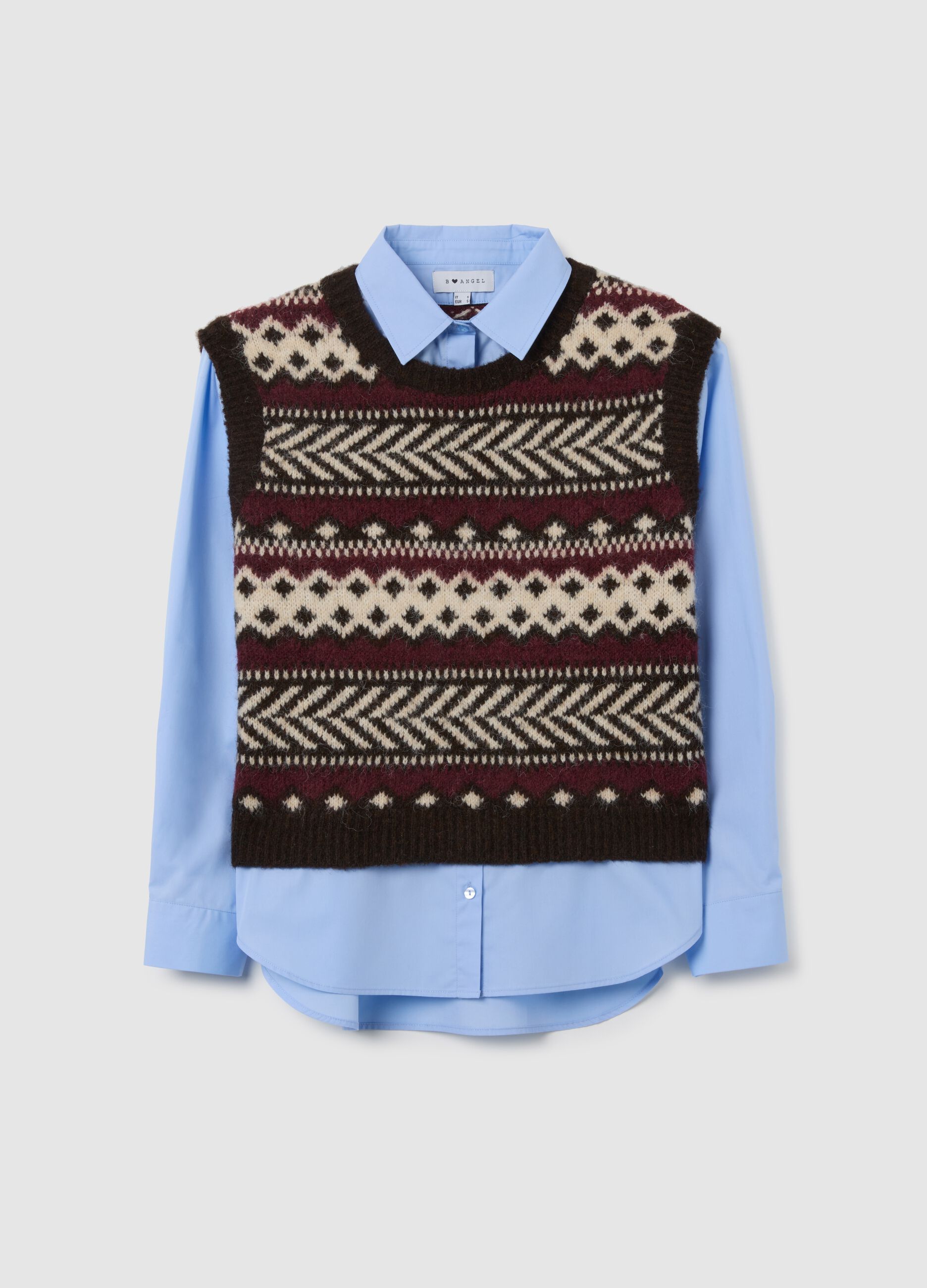 Multicolour jacquard sweater regular fit
