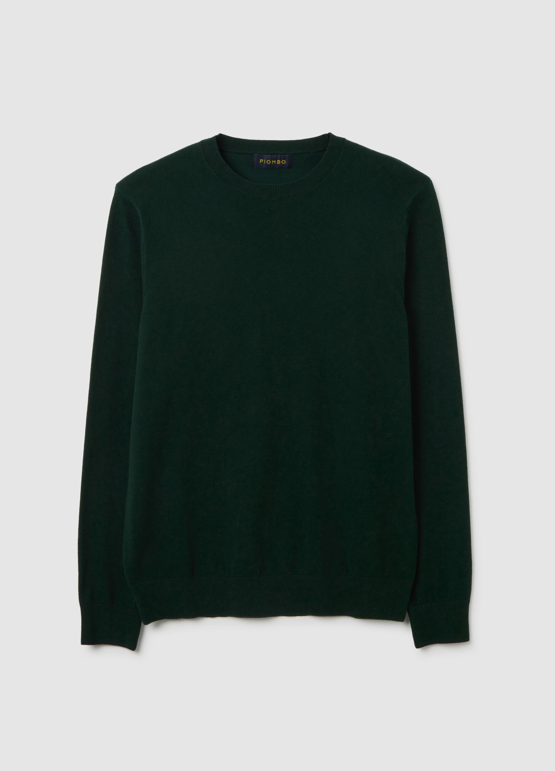 Green Sweater in Cotton and Polyamide Blend