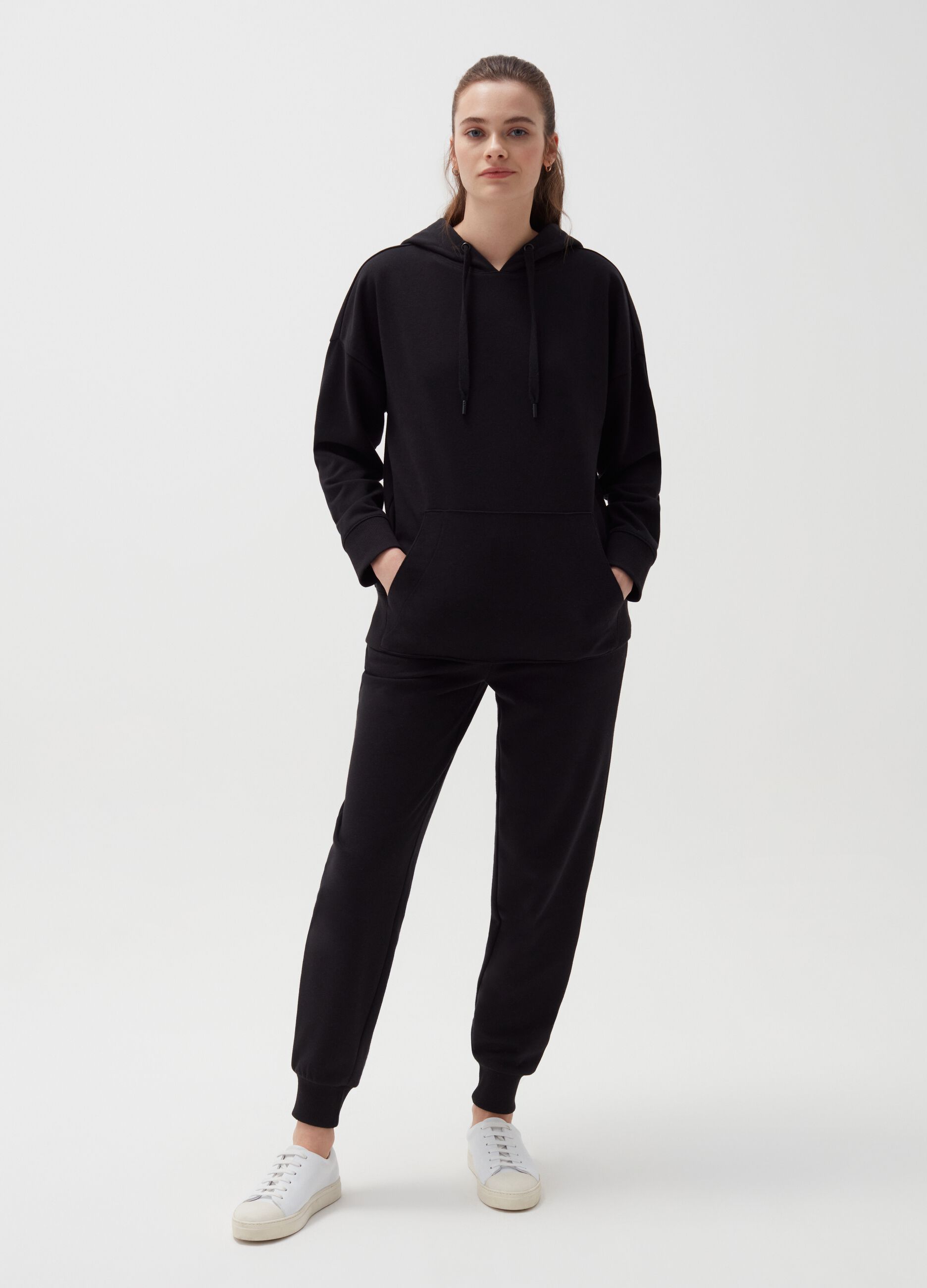 Joggers in felpa con coulisse_0