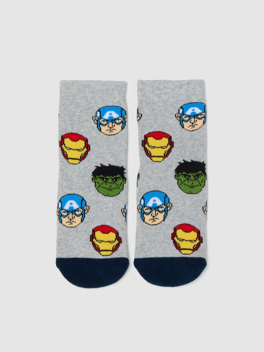 Children's non-slip socks in multicolour cotton blend_2