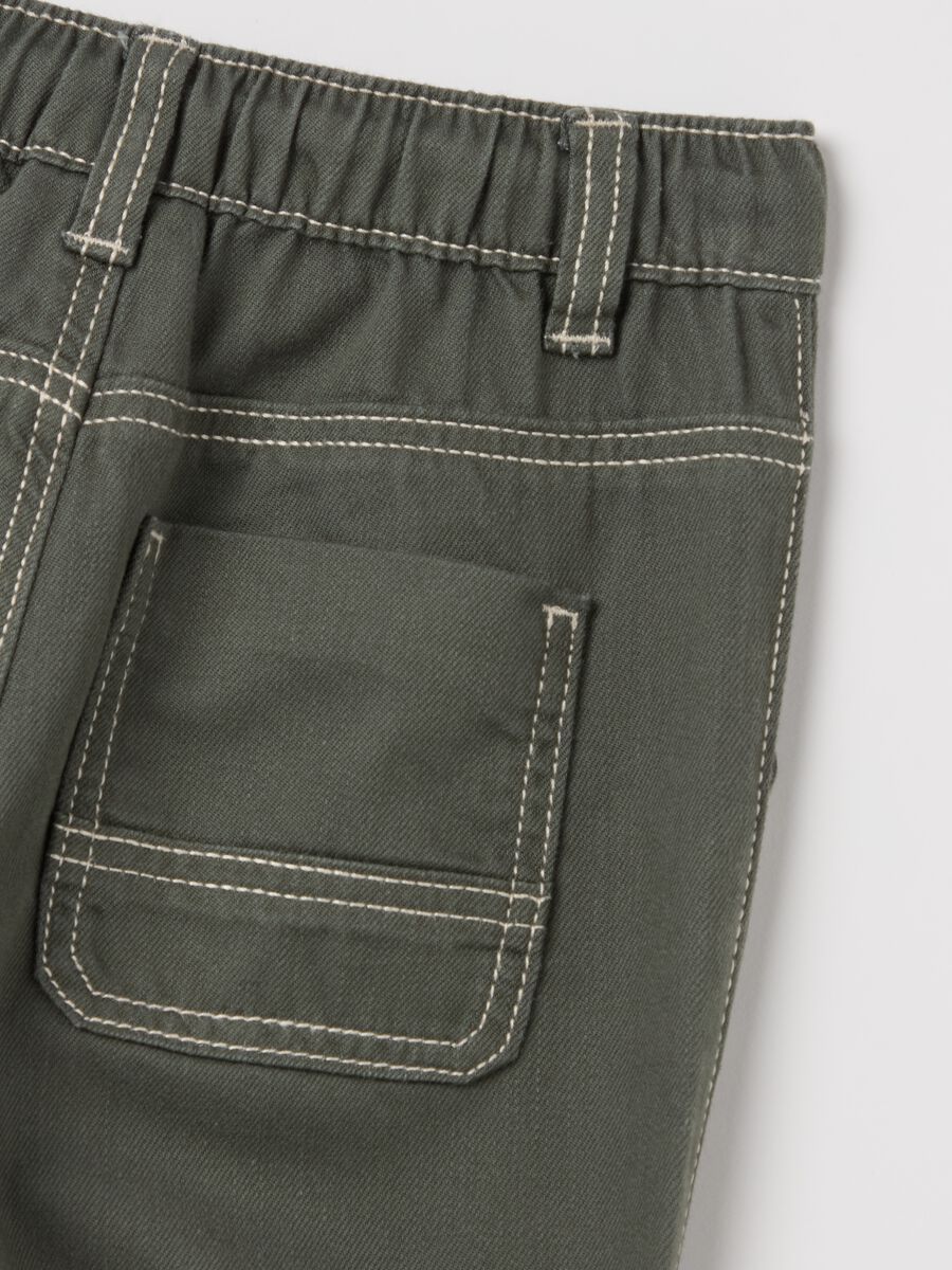 Cargo joggers with drawstring in cotton and Lyocell_3