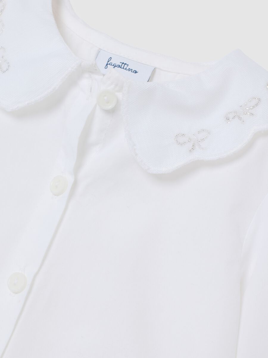 Girls' pure cotton white blouse regular fit with collar_2