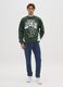 Green cotton blend sweatshirt with regular fit and Milwaukee Bucks print_1