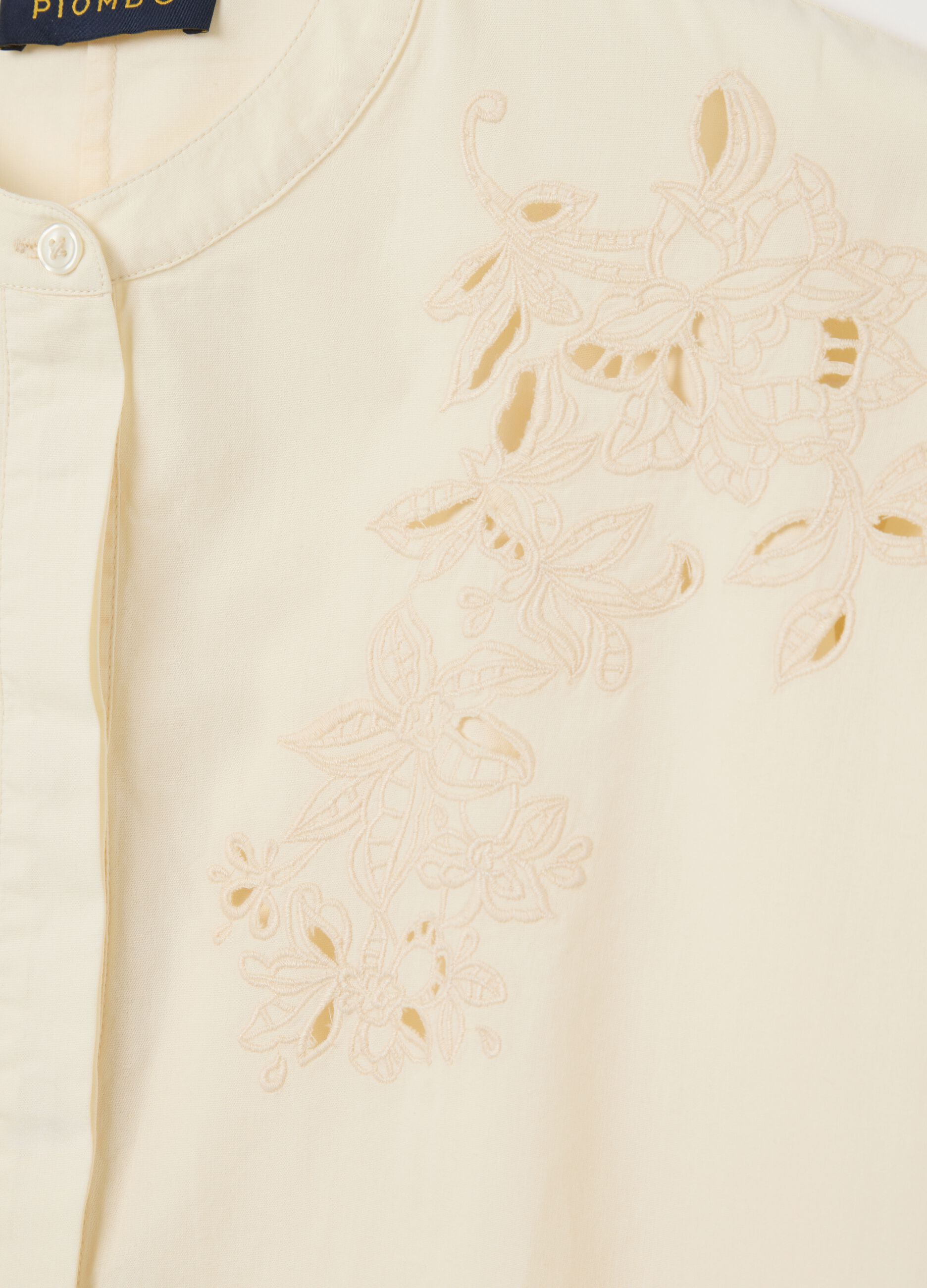 White cotton shirt with embroidery