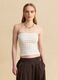 White pure cotton bandeau top with openwork knit_2