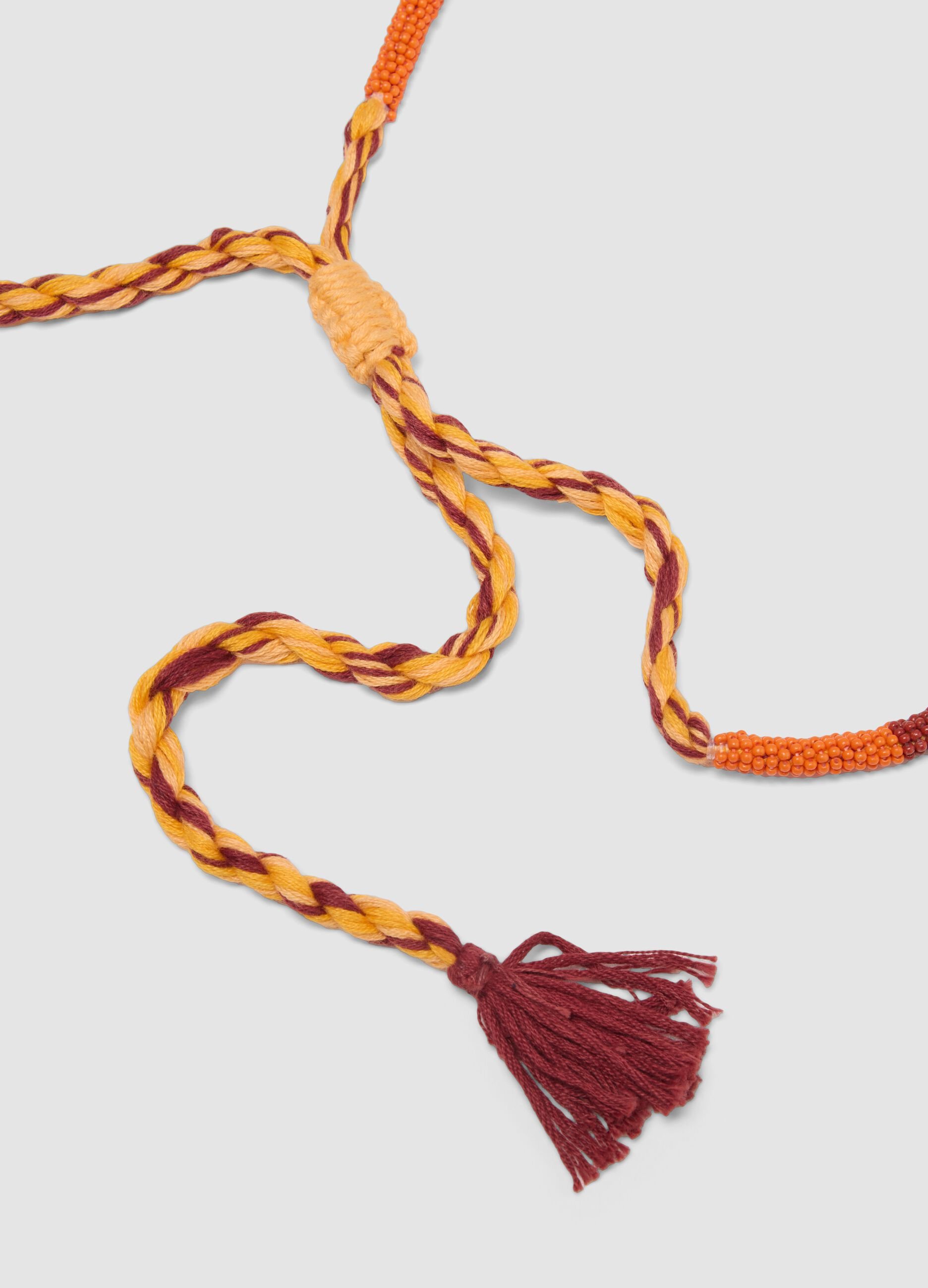 Multicolour beaded necklace with tassels