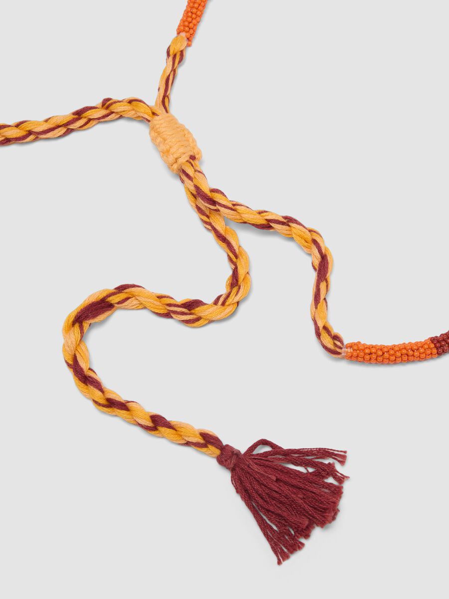 Multicolour beaded necklace with tassels_2