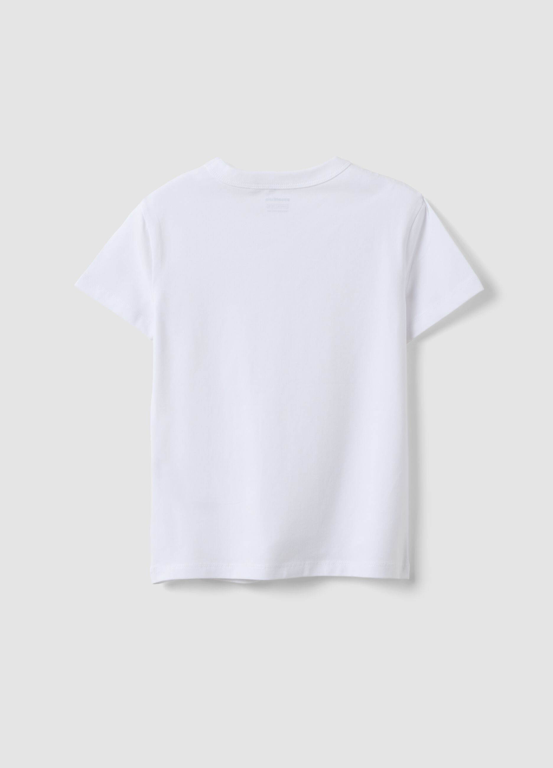 Girls&rsquo; white stretch cotton regular-fit T-shirt