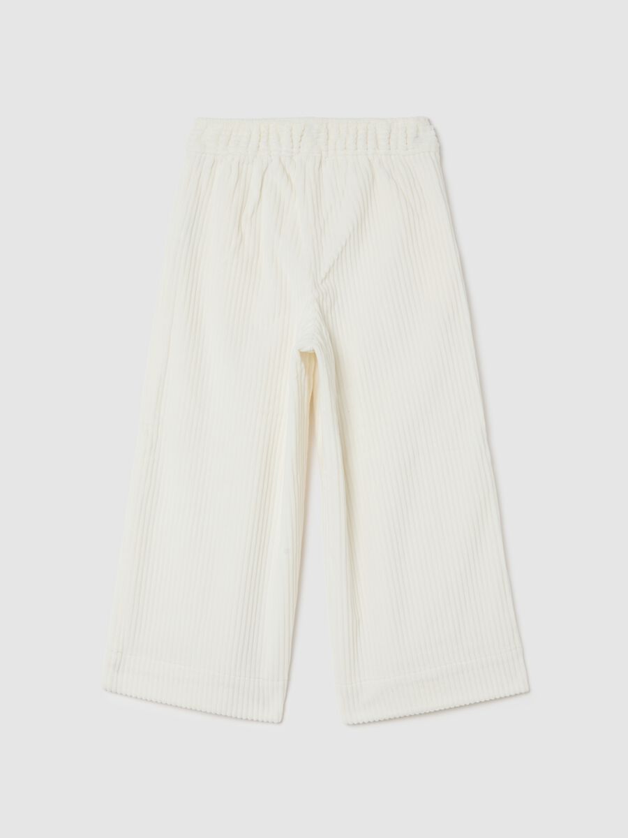 White regular-waist trousers in fabric blend_1