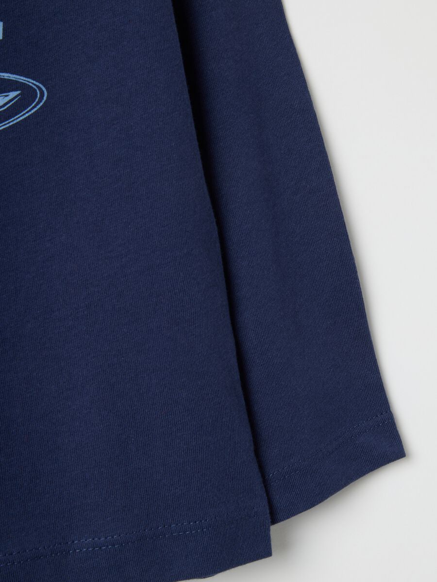 Child's blue pure cotton over fit t-shirt with print_3