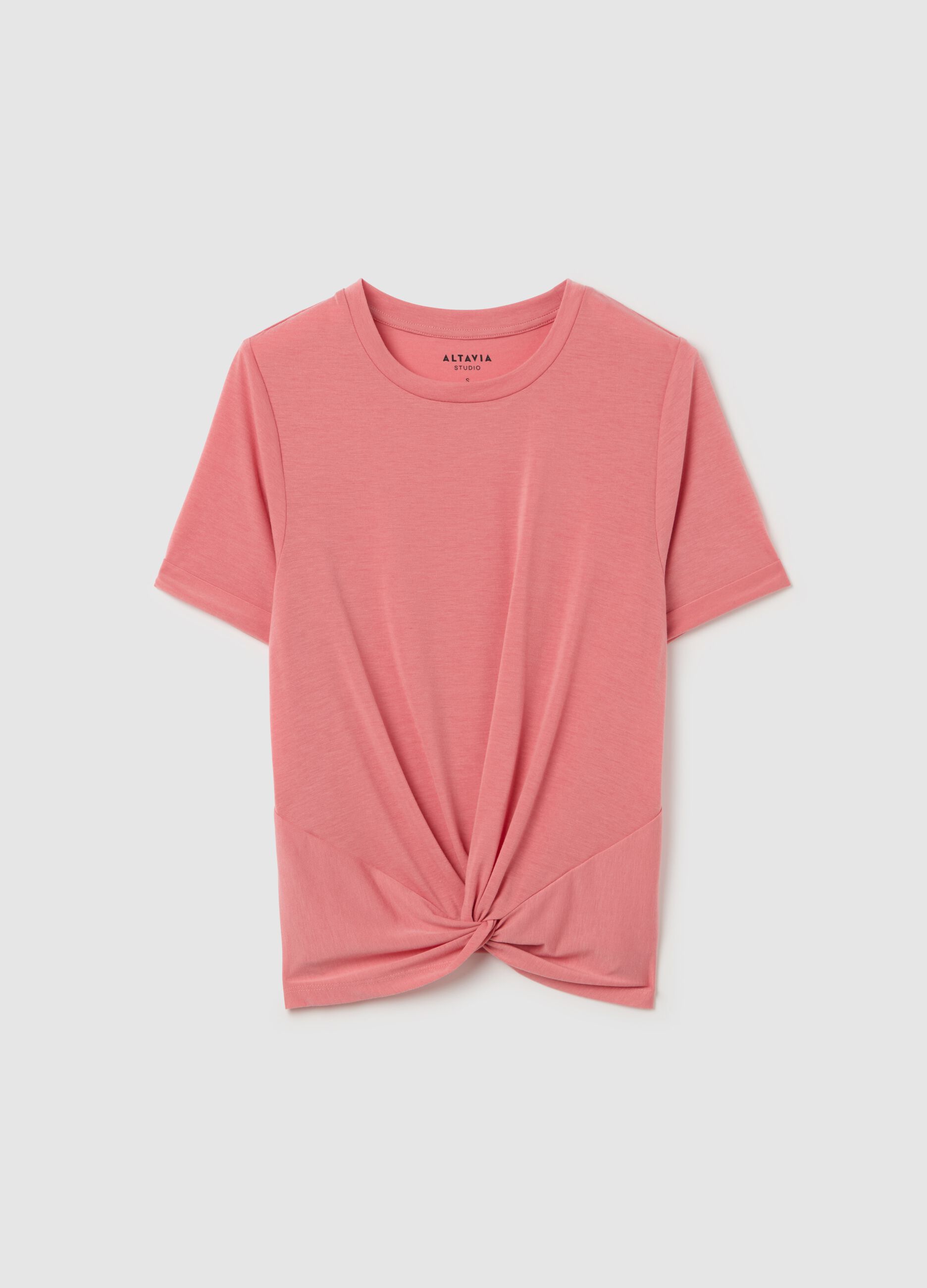 ALTAVIA STUDIO technical fabric T-shirt with knot