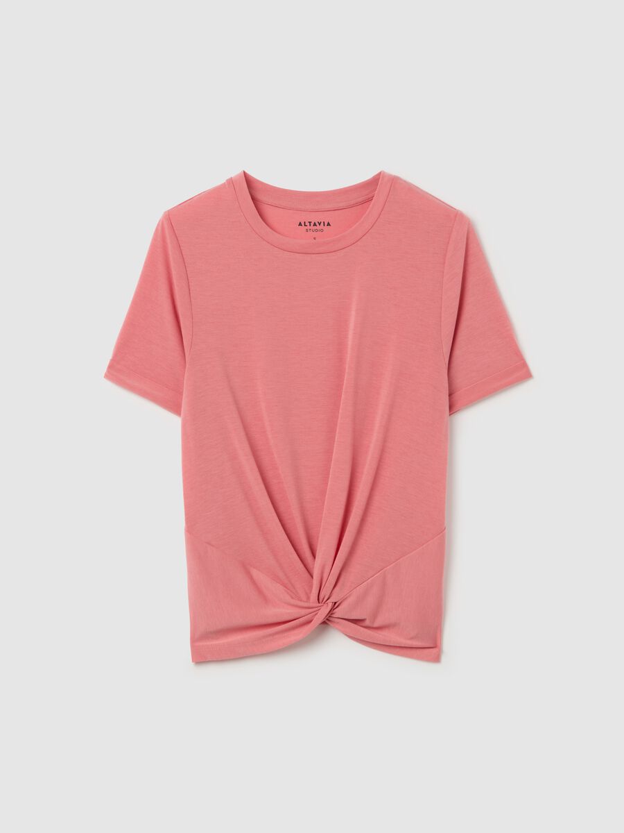 ALTAVIA STUDIO technical fabric T-shirt with knot_4