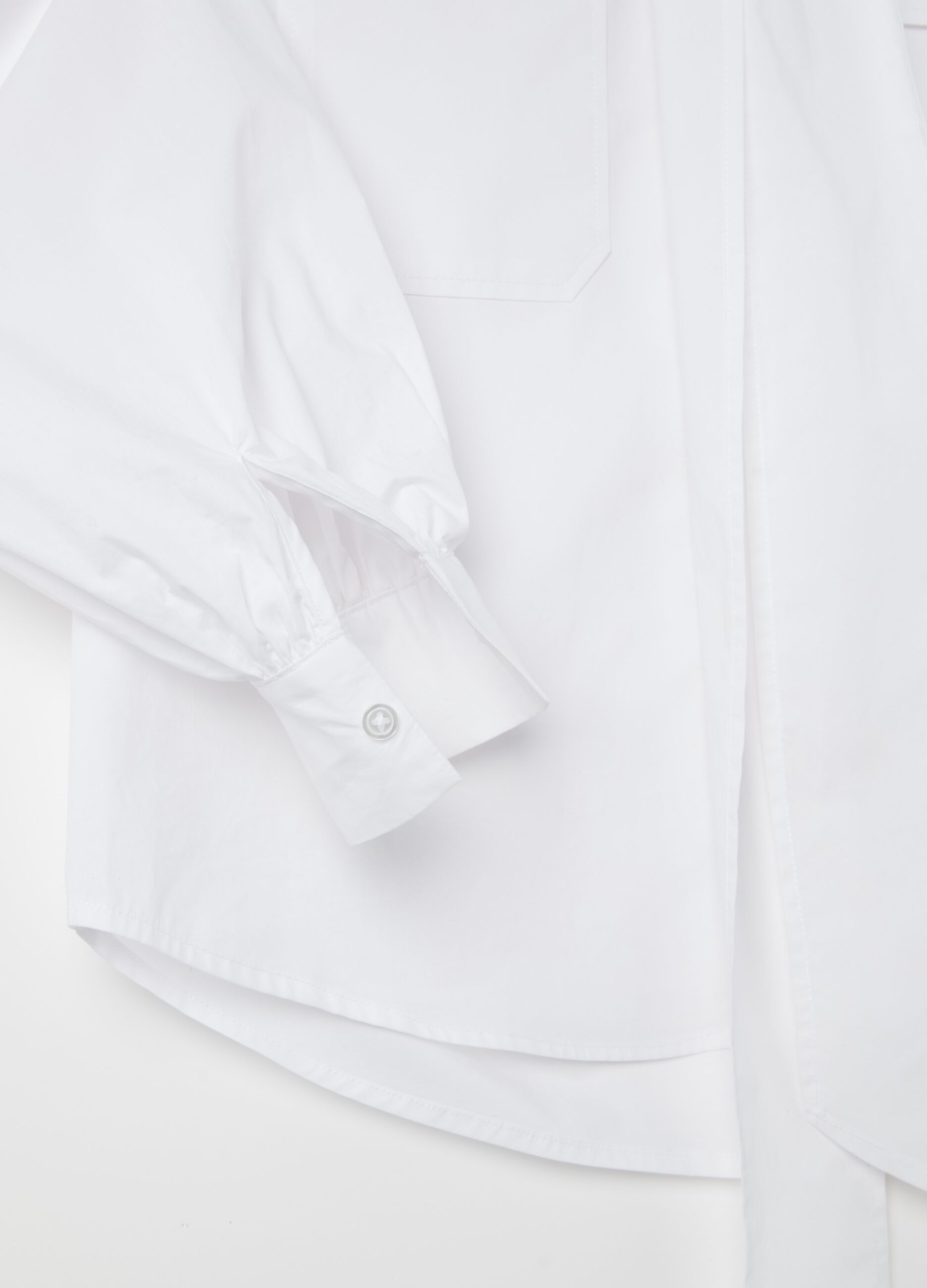 Camicia in cotone con foulard a fiocco