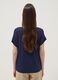 Blue stretch viscose V-neck T-shirt_3