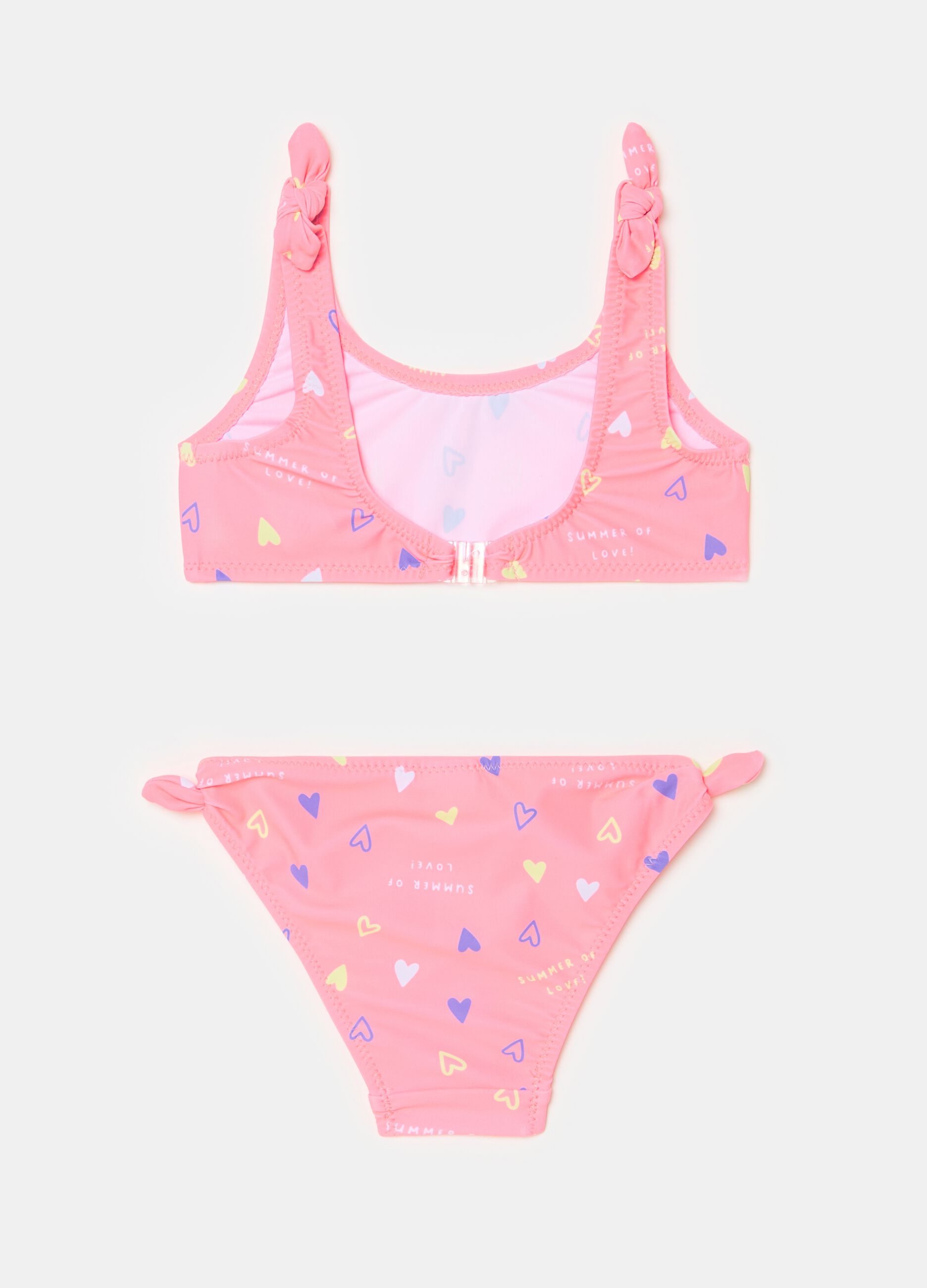 Bikini with small hearts print