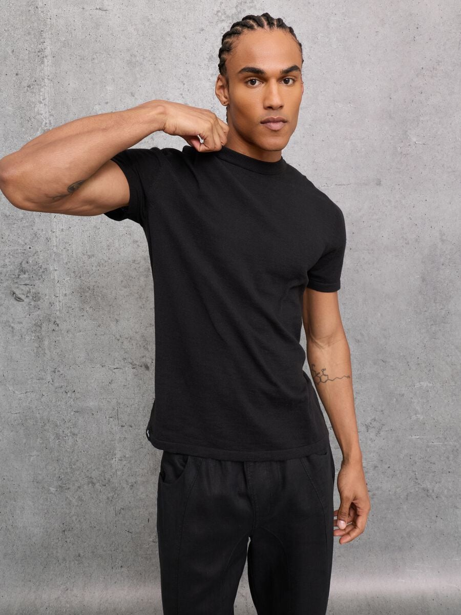 Knit T-shirt Black_2