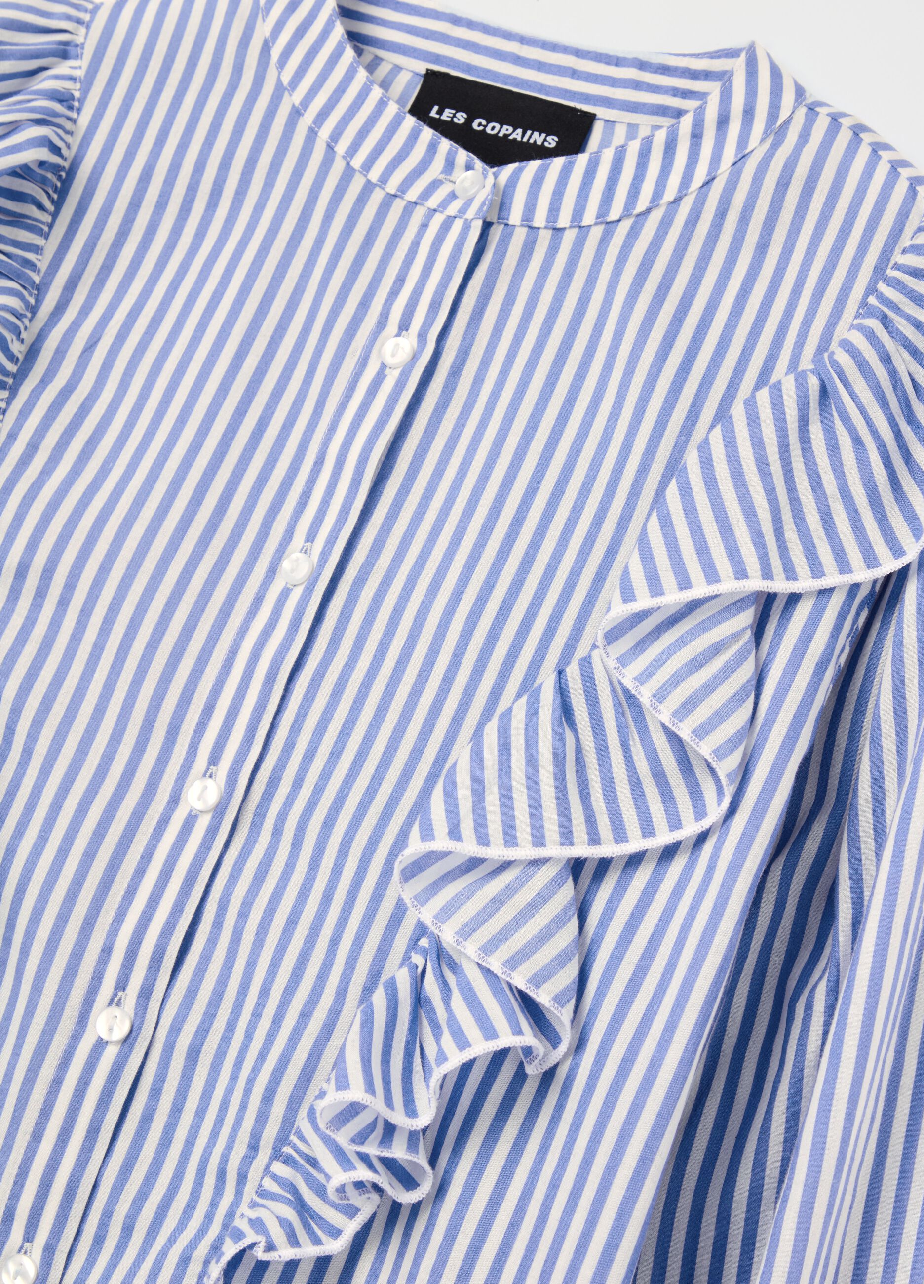 Striped shirt with frills