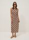 Abito midi marrone in pura viscosa a quadri regular fit_1