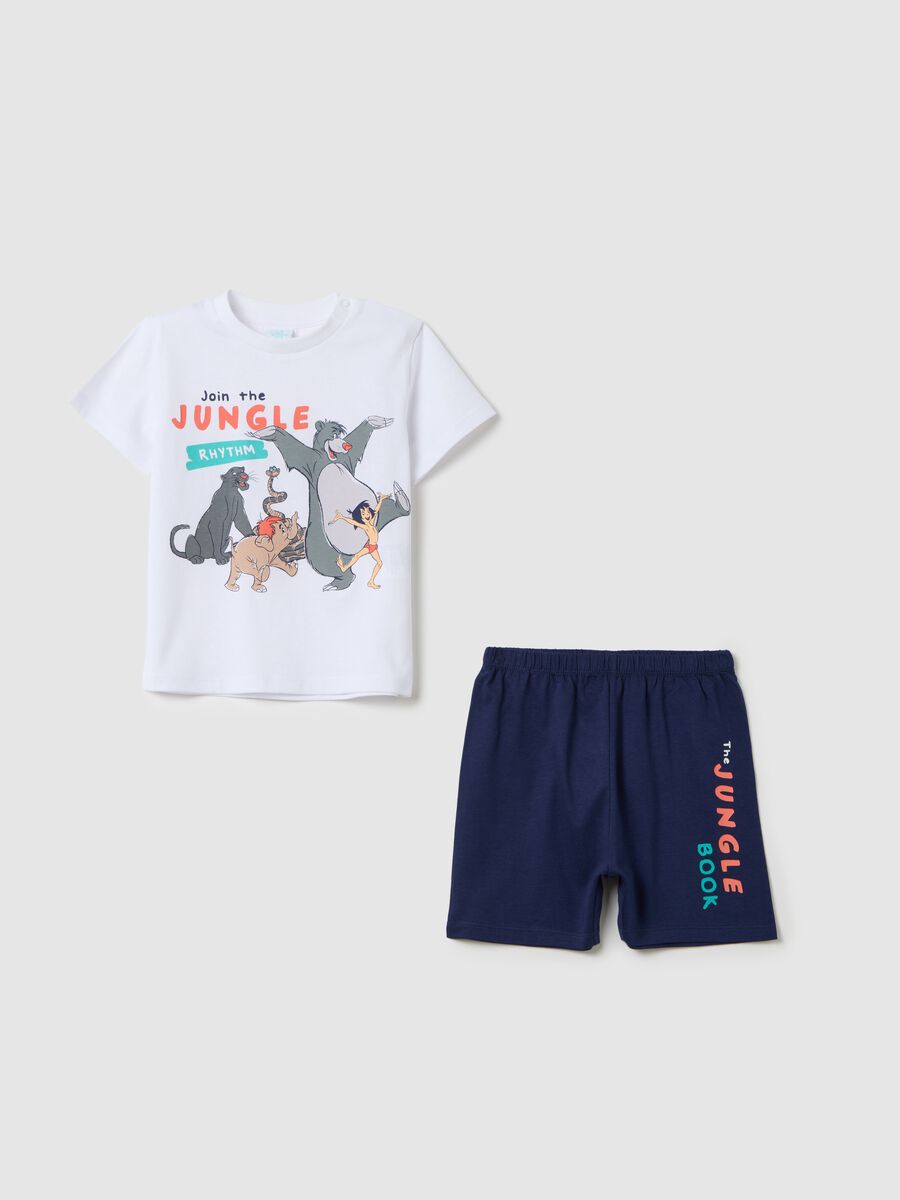 White and blue pyjamas in cotton with The Jungle Book print_0