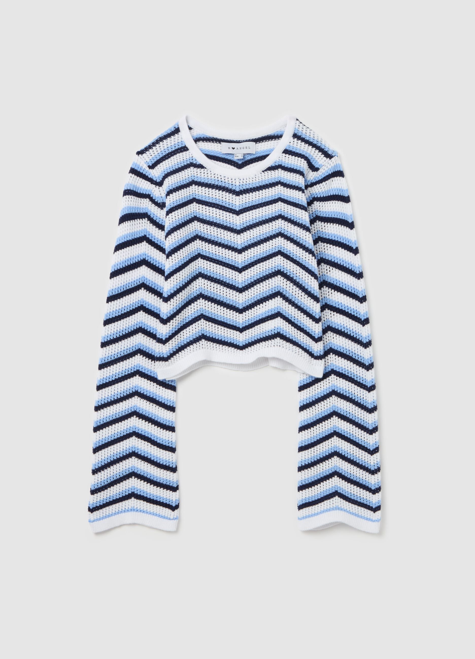 Crochet top with striped design