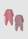 2-pack of dark pink and mauve organic cotton babygrows_0