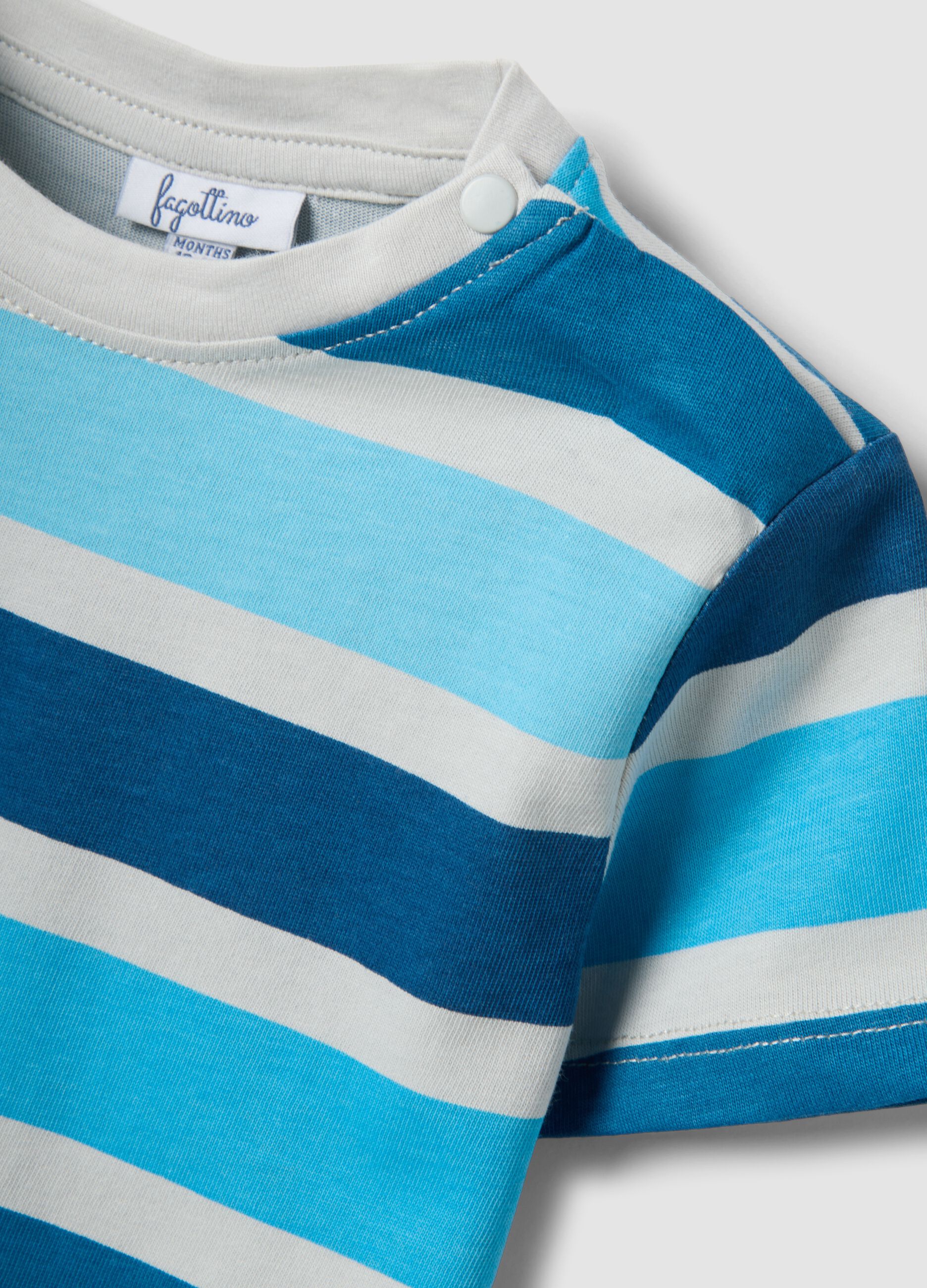 Boys&rsquo; multicolour striped pure cotton regular-fit T-shirt