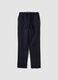 Blue stretch cotton trousers with drawstring_4