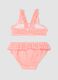 Pink stretch bikini with ruffles for baby girls_1
