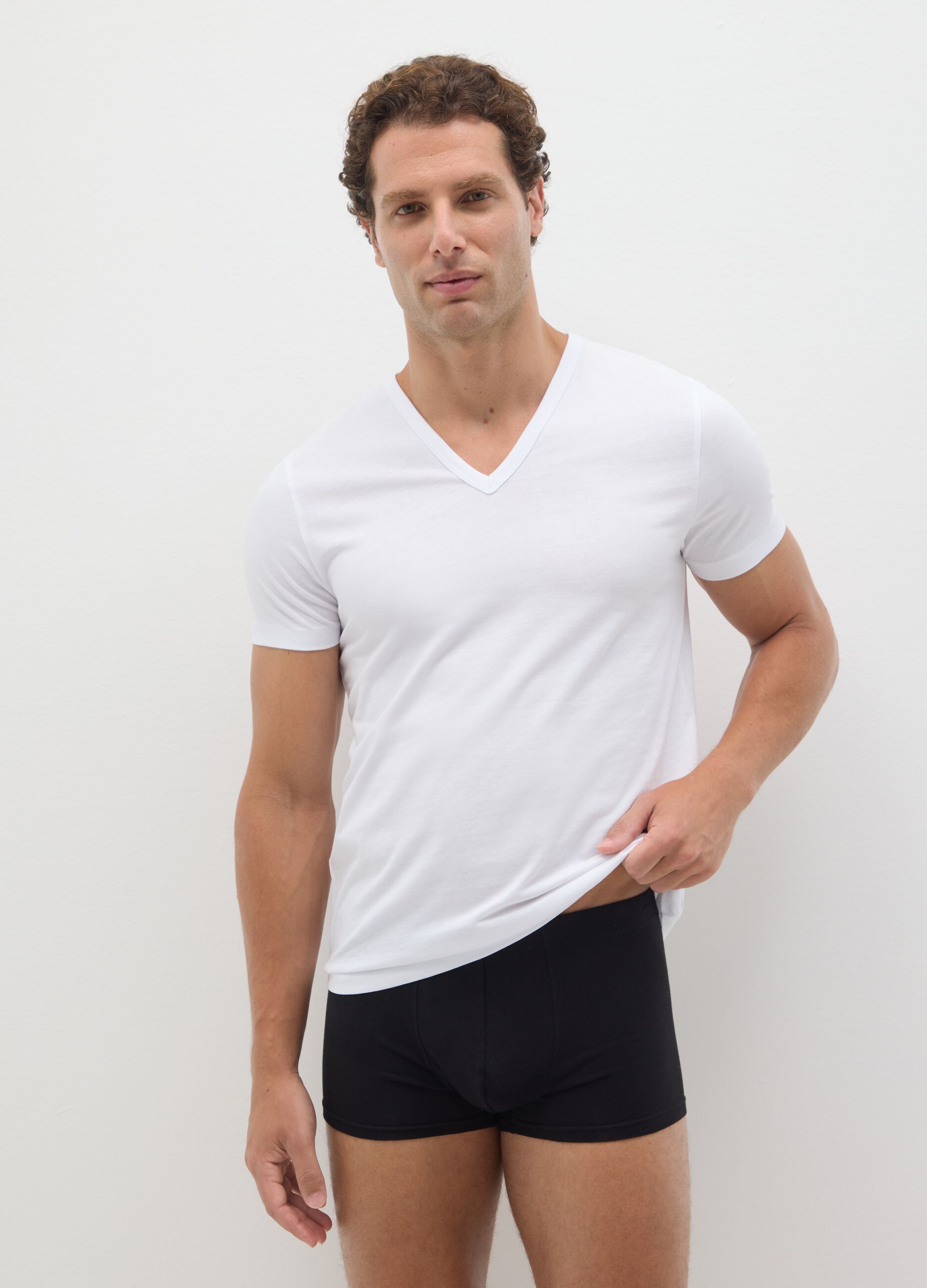 Multipack set of black cotton blend boxers, regular fit