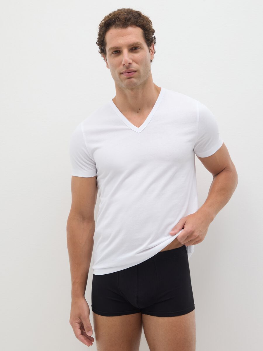 Multipack di cinque boxer in misto cotone nero_0
