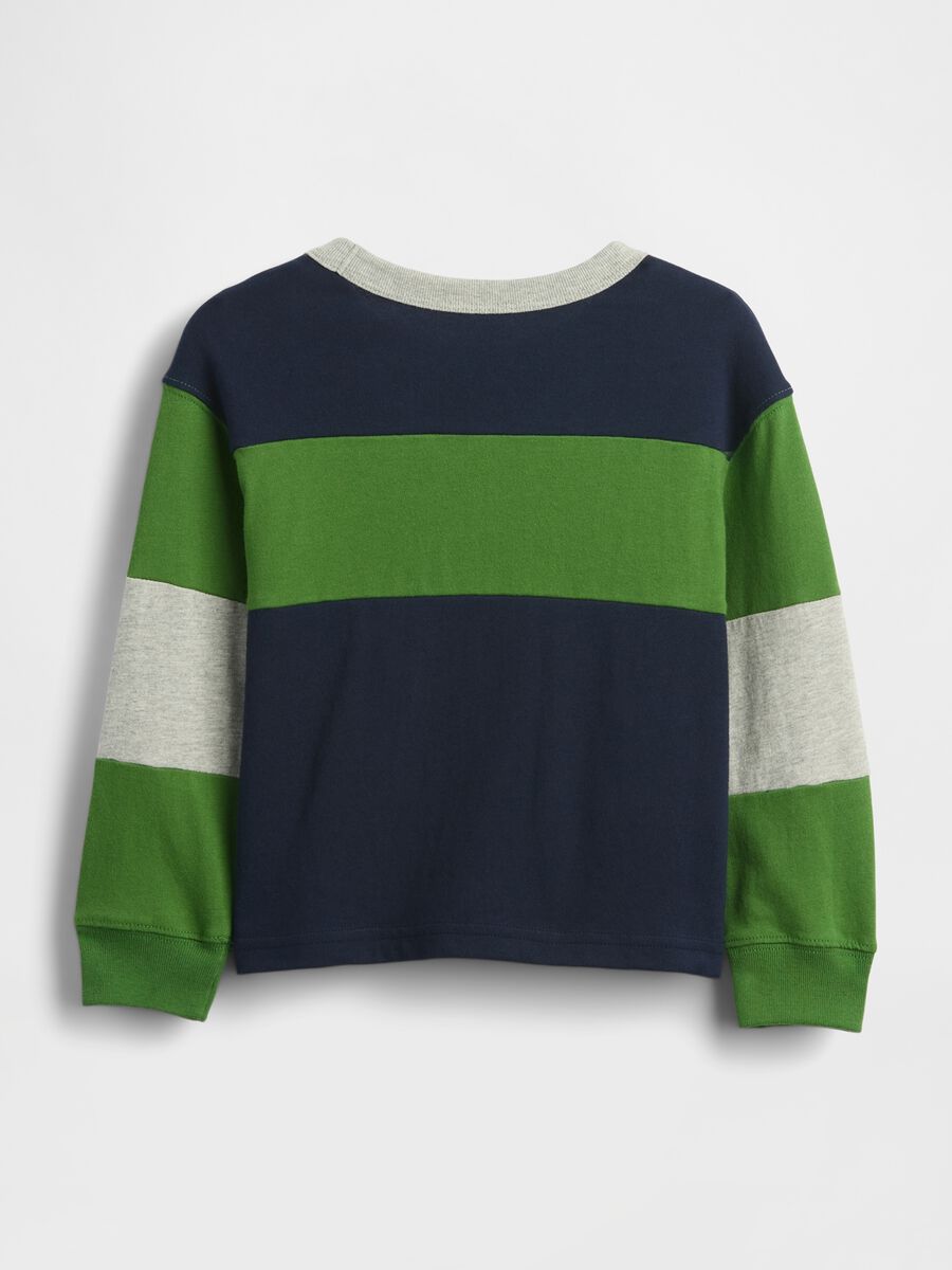 Blue and green striped long-sleeve top_1