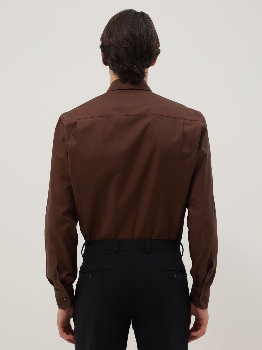 Pure cotton brown shirt regular fit easy iron_1