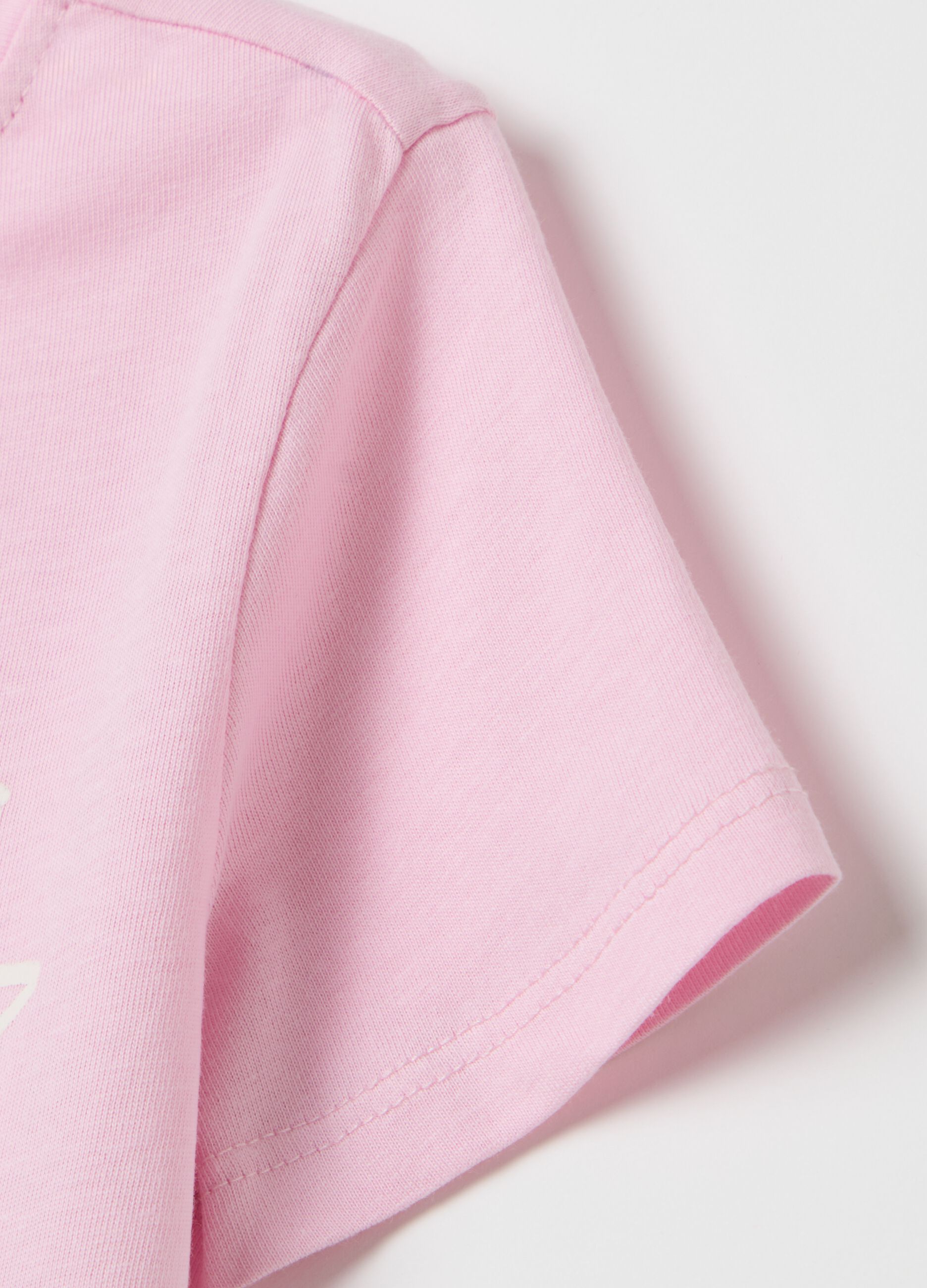 Girls' pink pure cotton regular fit set with print