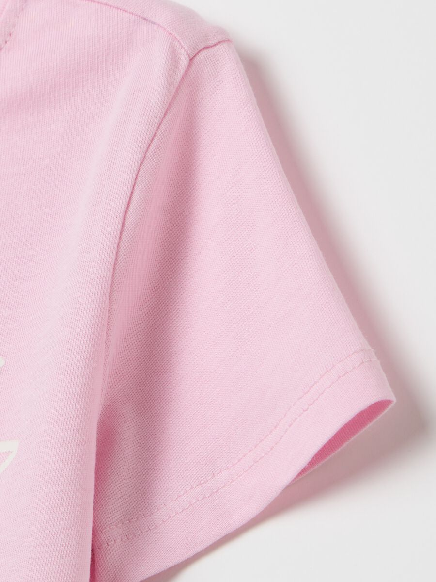 Girls' pink pure cotton regular fit set with print_2