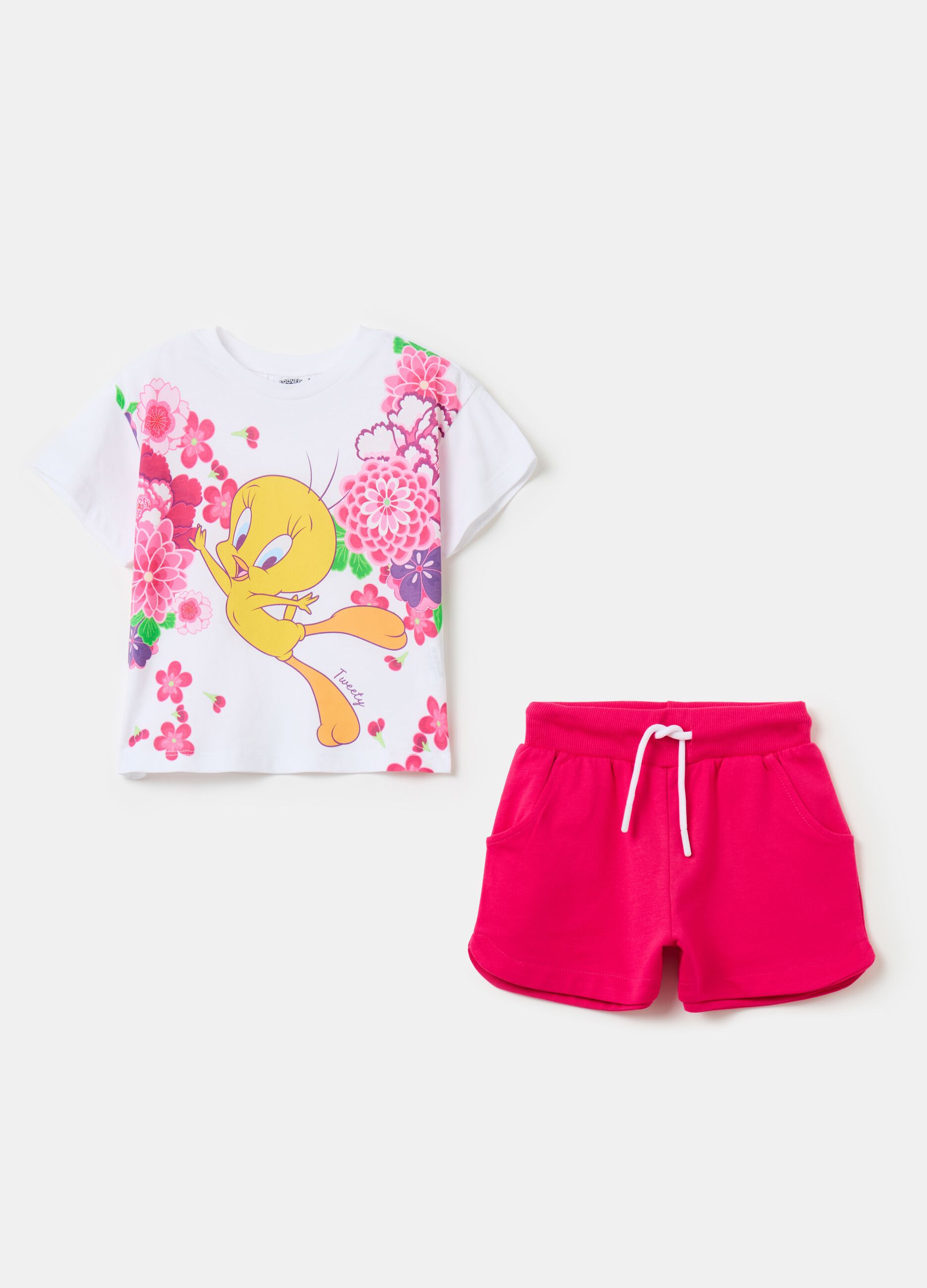 Cotton jogging set with Tweetie Pie print