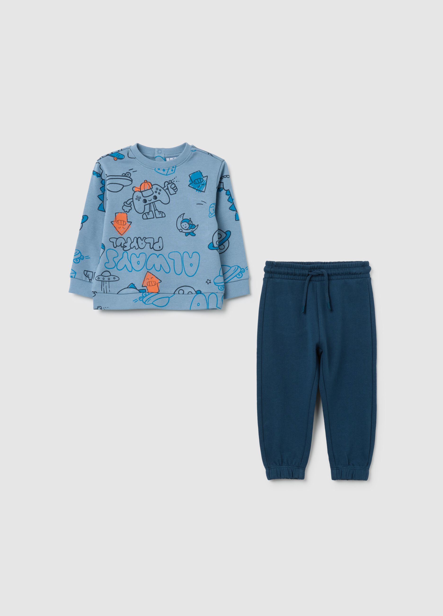 Boy's pure cotton light blue set