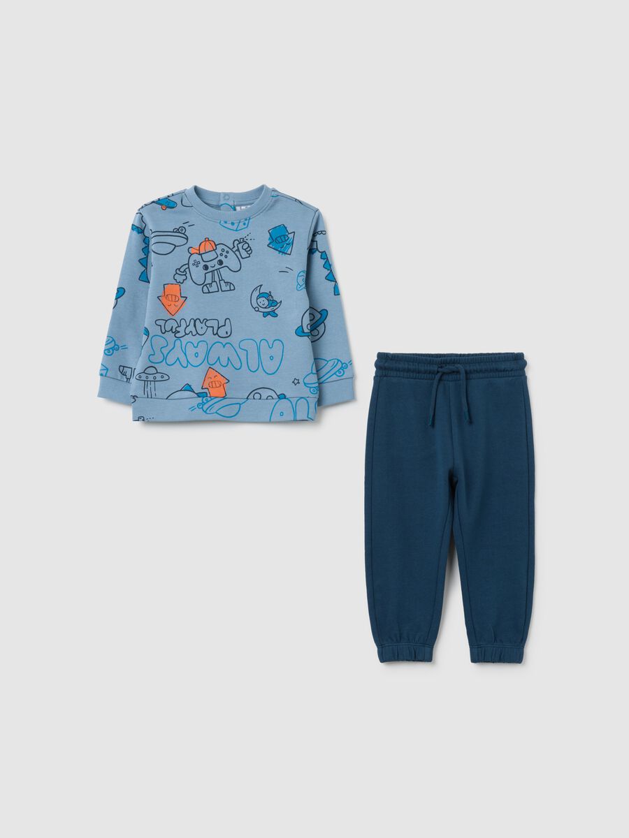 Boy's pure cotton light blue set_0