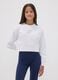 White organic cotton sweatshirt with front print for girls_1