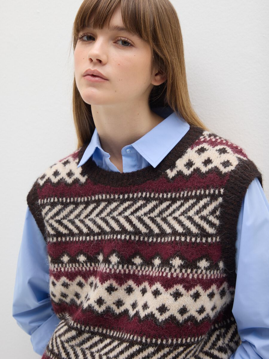 Multicolour jacquard sweater regular fit_1