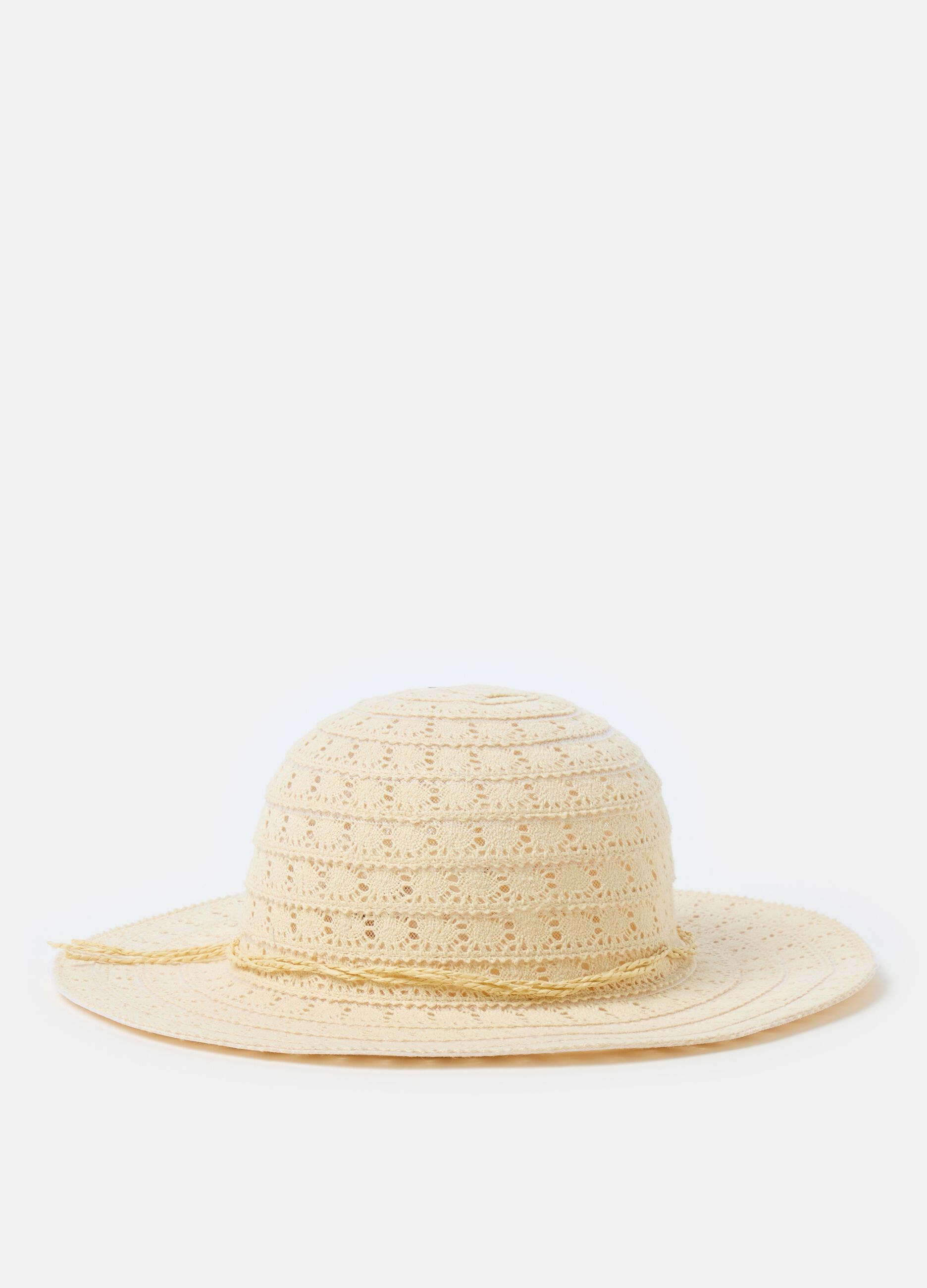 Hat with openwork design