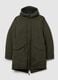 Green padded parka regular fit with hood and zip_0