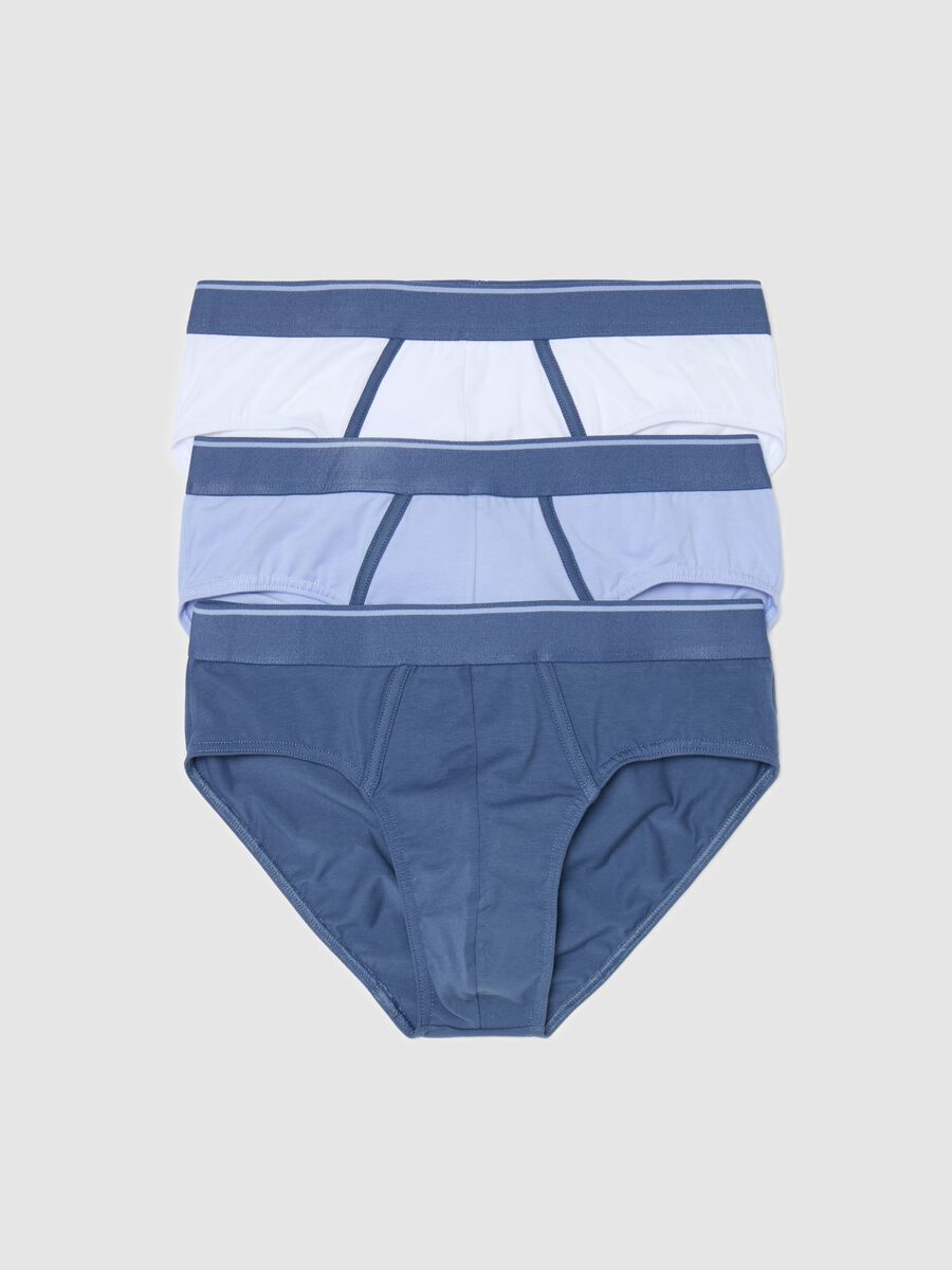 Three-pair pack briefs in stretch cotton with piping_4