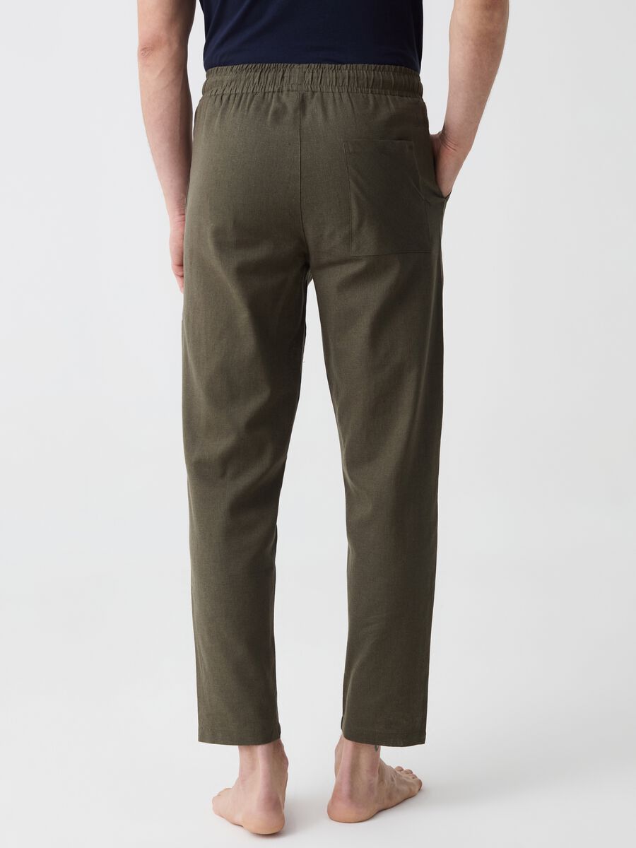 Long pyjama trousers in linen and cotton_2