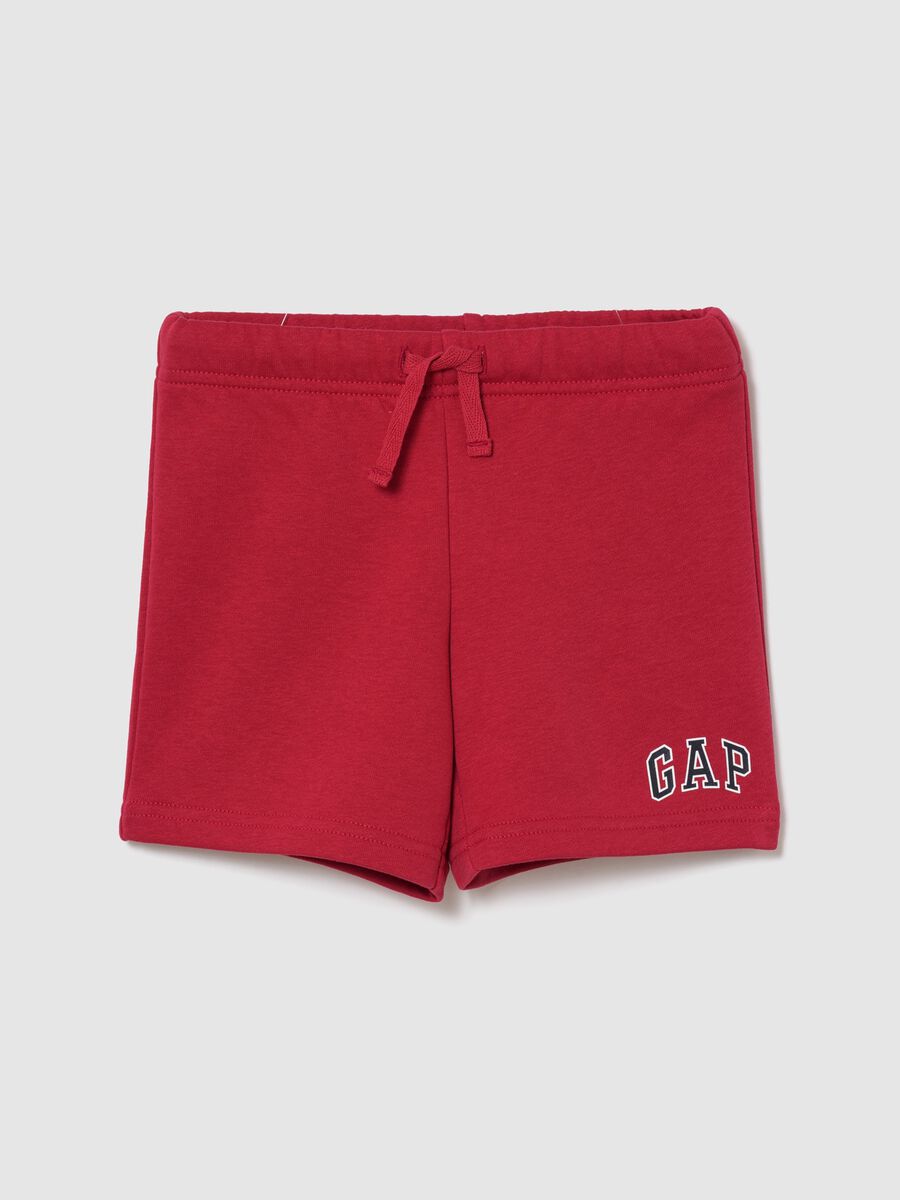 Cotton-blend drawstring shorts_0