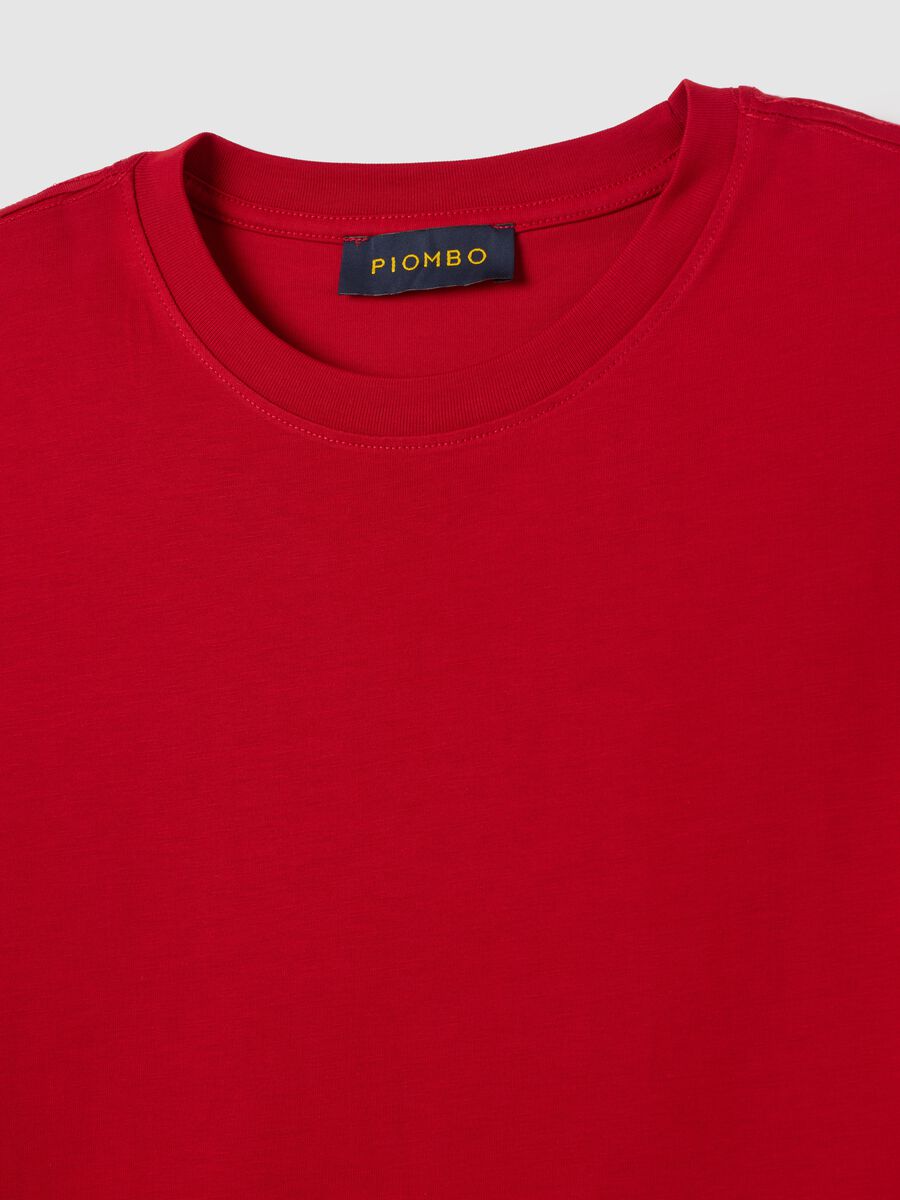 T-shirt in puro cotone rosso_1